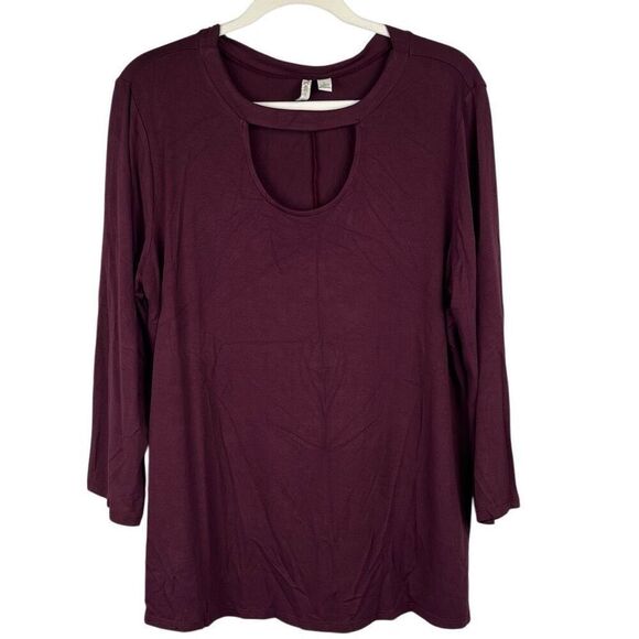 Cato Est. 1946 Women’s Cutout 3/4 Sleeve Stretch Blouse Large - Picture 1 of 9